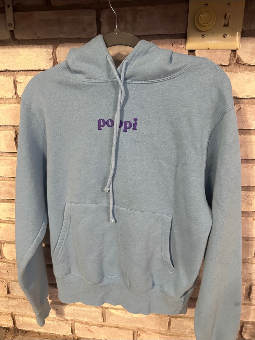 Target Poppi Light Blue Hoodie Sweatshirt with Purple